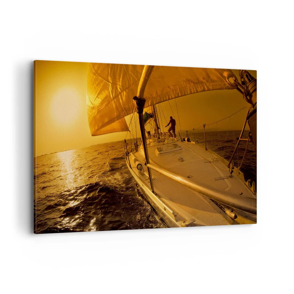 Obraz na plátne - Zlatý večer po viacfarebnom dni - 120x80 cm