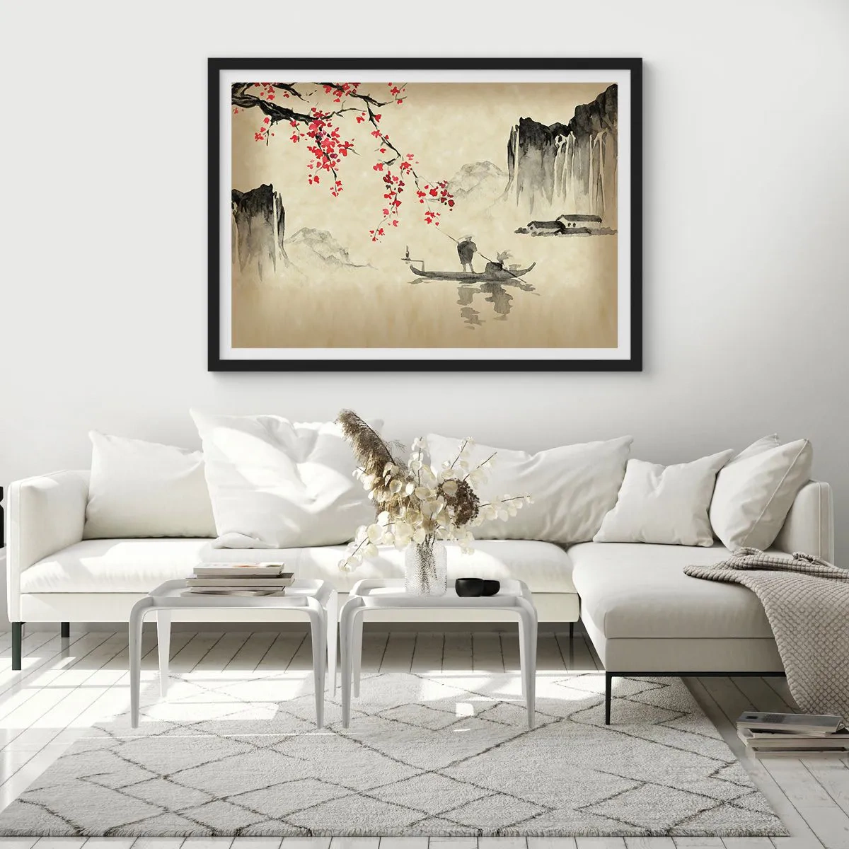 Plagát v čiernom ráme - V krajine kvitnúcich čerešní - 70x50 cm