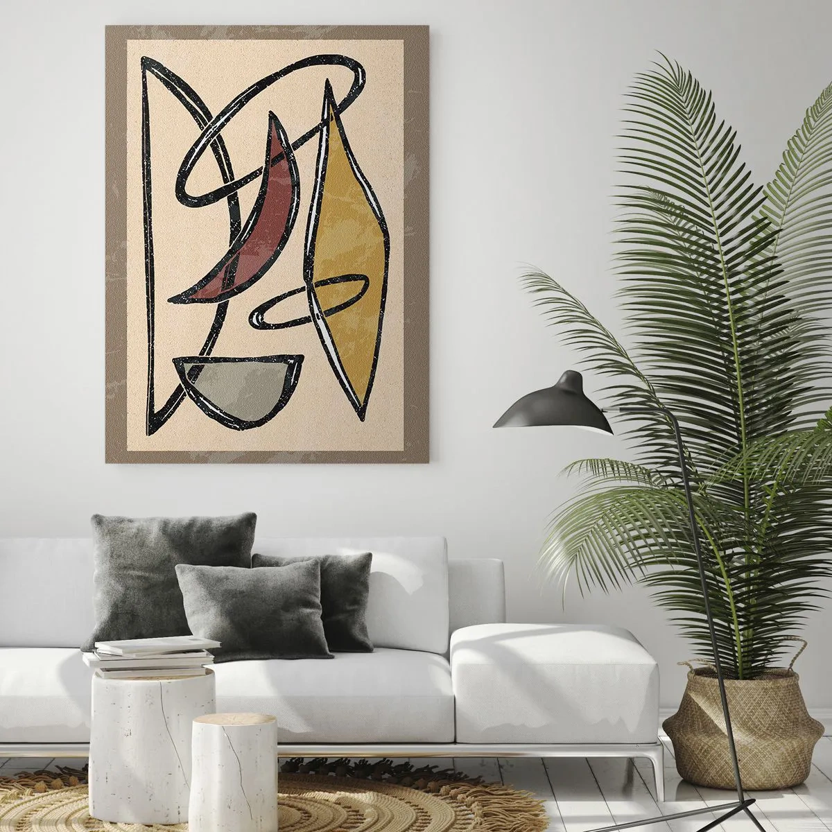 Obraz na skle - Kompozícia – oblúky a ovály - 50x70 cm