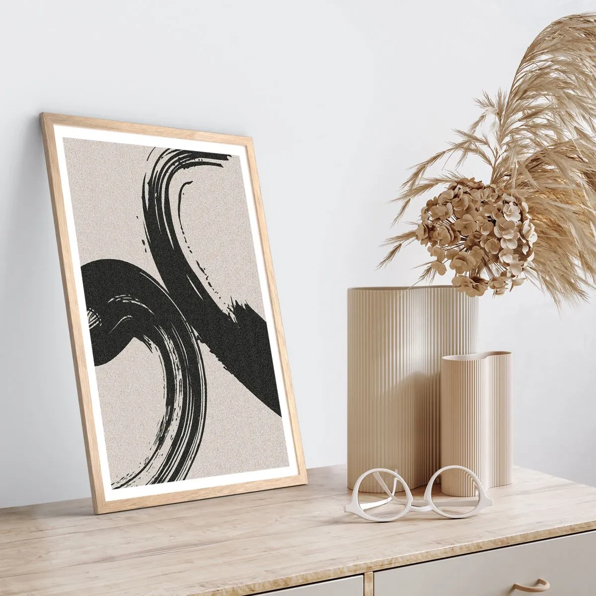 Plagát v ráme zo svetlého duba - S rozmachom a dookola - 40x50 cm