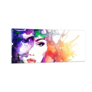 Obraz na skle - S hlavou v oblakoch - 100x40 cm