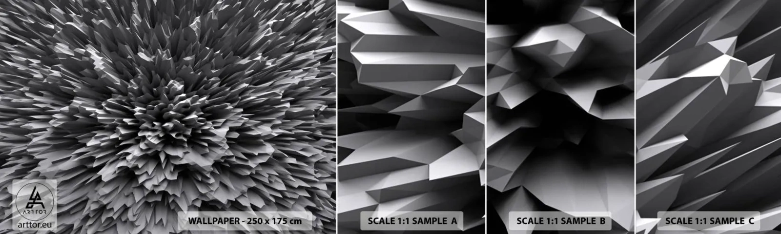 Vzorka samolepiacej fototapety Deluxe Sticker - Ostrejšie to už nebude - 3D, Moderné, Trojrozmerný - 100x30 cm