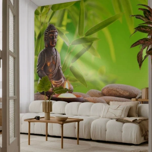Samolepiaca Fototapeta Deluxe Sticker - Život je krásny - Budha, Bambus, Kúpele - 250x175 cm