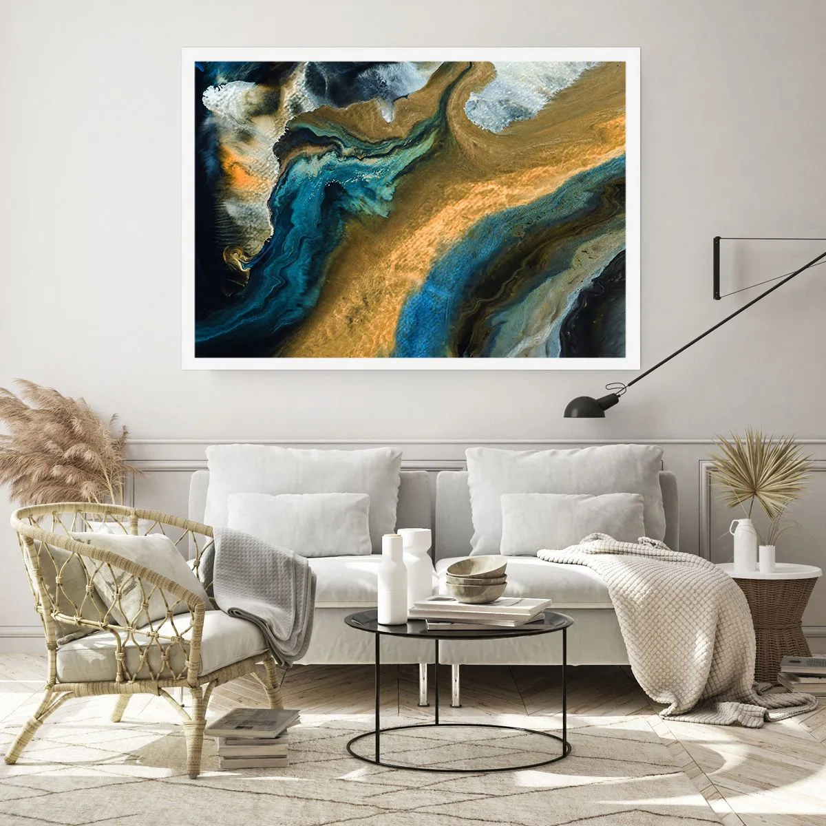 Plagát - Modrá – žltá – vzájomné vplyvy - 70x50 cm