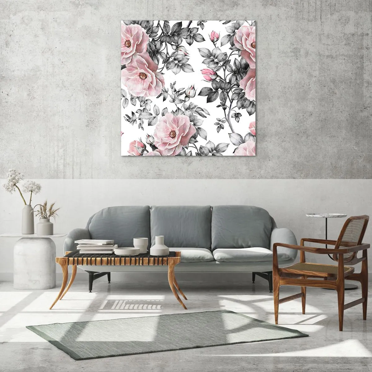 Obraz na skle - Stratiť sa v kvetoch ruží - 70x70 cm