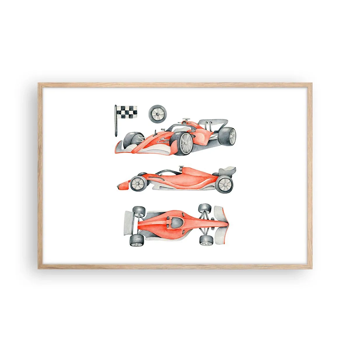 Plagát v ráme zo svetlého duba - Dobehnúť sen - 91x61 cm