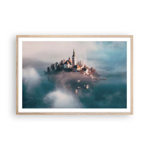 Plagát v ráme zo svetlého duba - Ostrov snov - 91x61 cm