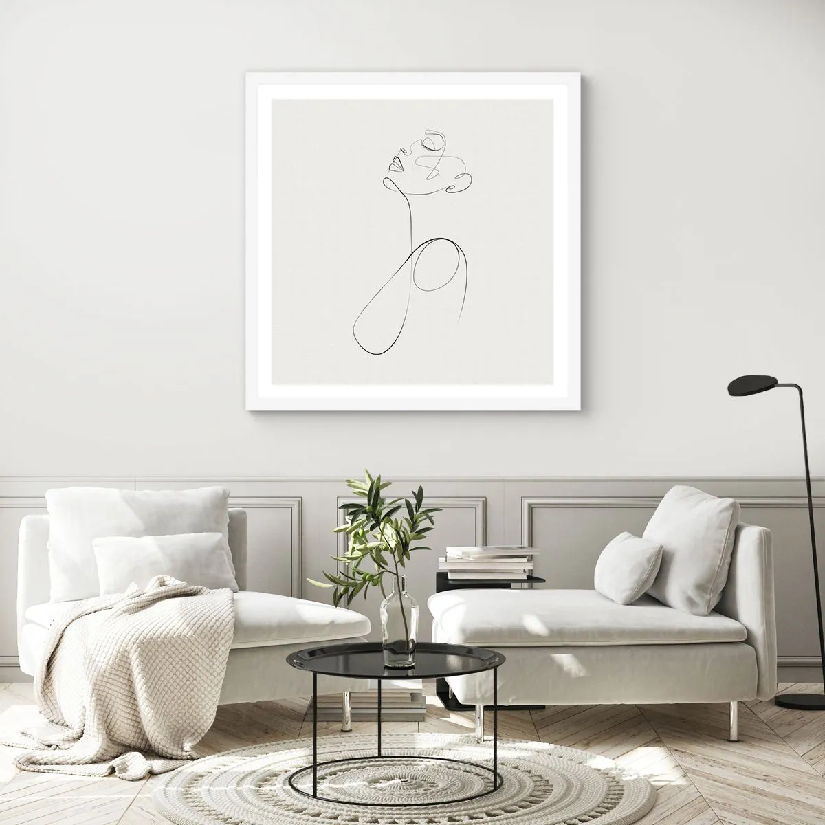 Plagát v bielom ráme - Zamotaná v snoch - 40x40 cm