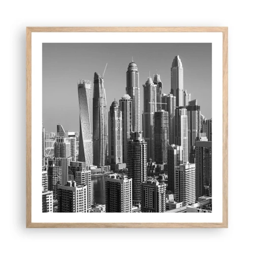 Plagát v ráme zo svetlého duba - Mesto nad púšťou - 60x60 cm