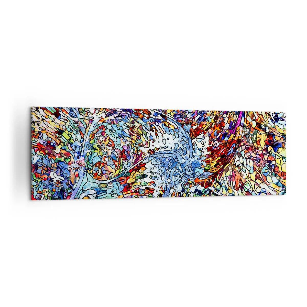 Obraz na plátne - Vitráž s kvapkami - 160x50 cm