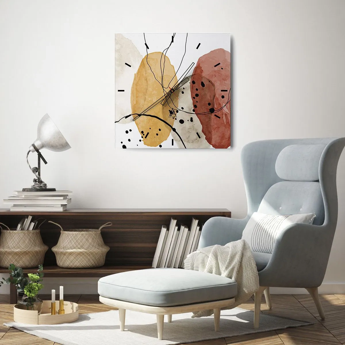 Nástenné hodiny - Ako ľahký, priezračný vzduch - 40x40 cm