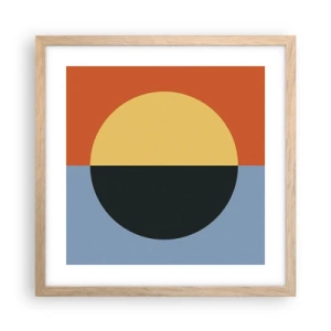 Plagát v ráme zo svetlého duba - Kompozícia tepla a chladu - 40x40 cm
