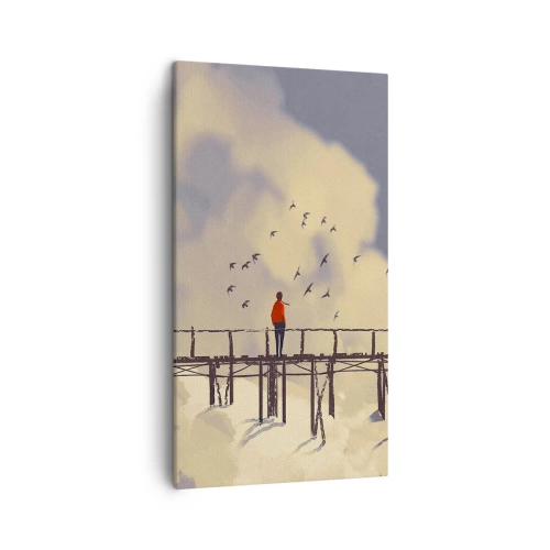 Obraz na plátne - Modrý stesk - 45x80 cm