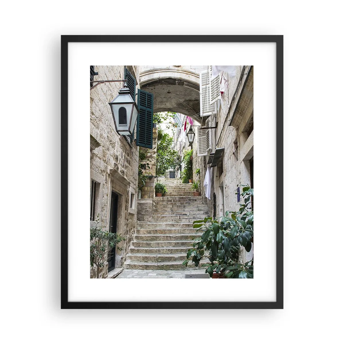 Plagát v čiernom ráme - Očarujúca ulička - 40x50 cm