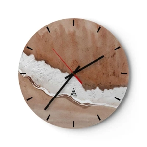 Nástenné hodiny - Hnedá a biela textúra inšpirovaná prírodou - 30x30cm - V zemitých farbách - Moderná nástenná dekorácia do obývacej izby, kuchyne a spálne ARTTOR