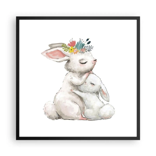 Plagát v čiernom ráme - Najlepšie je u mamy - 60x60 cm