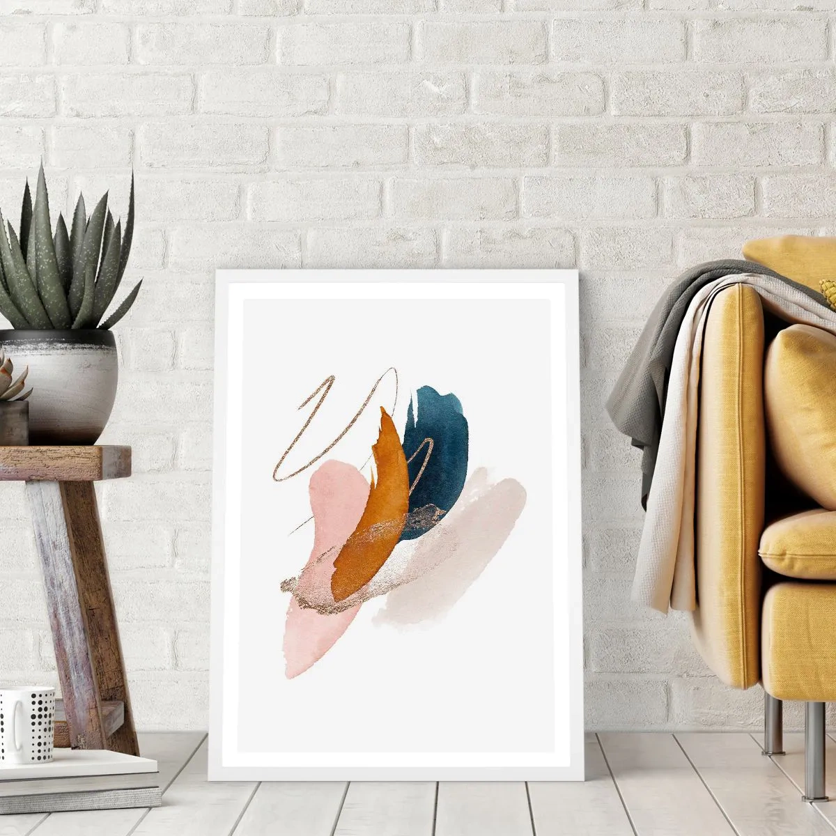 Plagát v bielom ráme - Okrídlená kompozícia - 70x100 cm