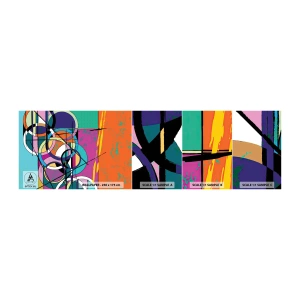 Vzorka samolepiacej fototapety Deluxe Sticker - Kruh za kruhom - Abstrakcia, Kus, Grafika - 100x30 cm