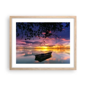 Plagát v ráme zo svetlého duba - „Zdá sa, že visíš uprostred neba…“ - 50x40 cm