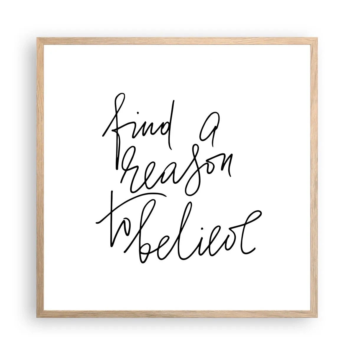 Plagát v ráme zo svetlého duba - Je to možné - 60x60 cm