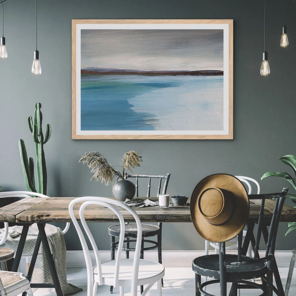 Plagát v ráme zo svetlého duba - Horizontálna krajina - 91x61 cm