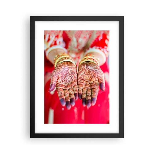 Plagát v čiernom ráme - Pripravená chytiť šťastie - 30x40 cm