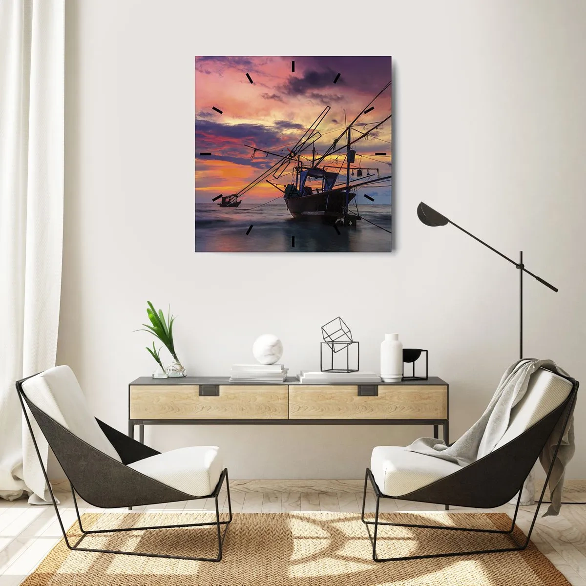 Nástenné hodiny - Exotický večer - 40x40 cm