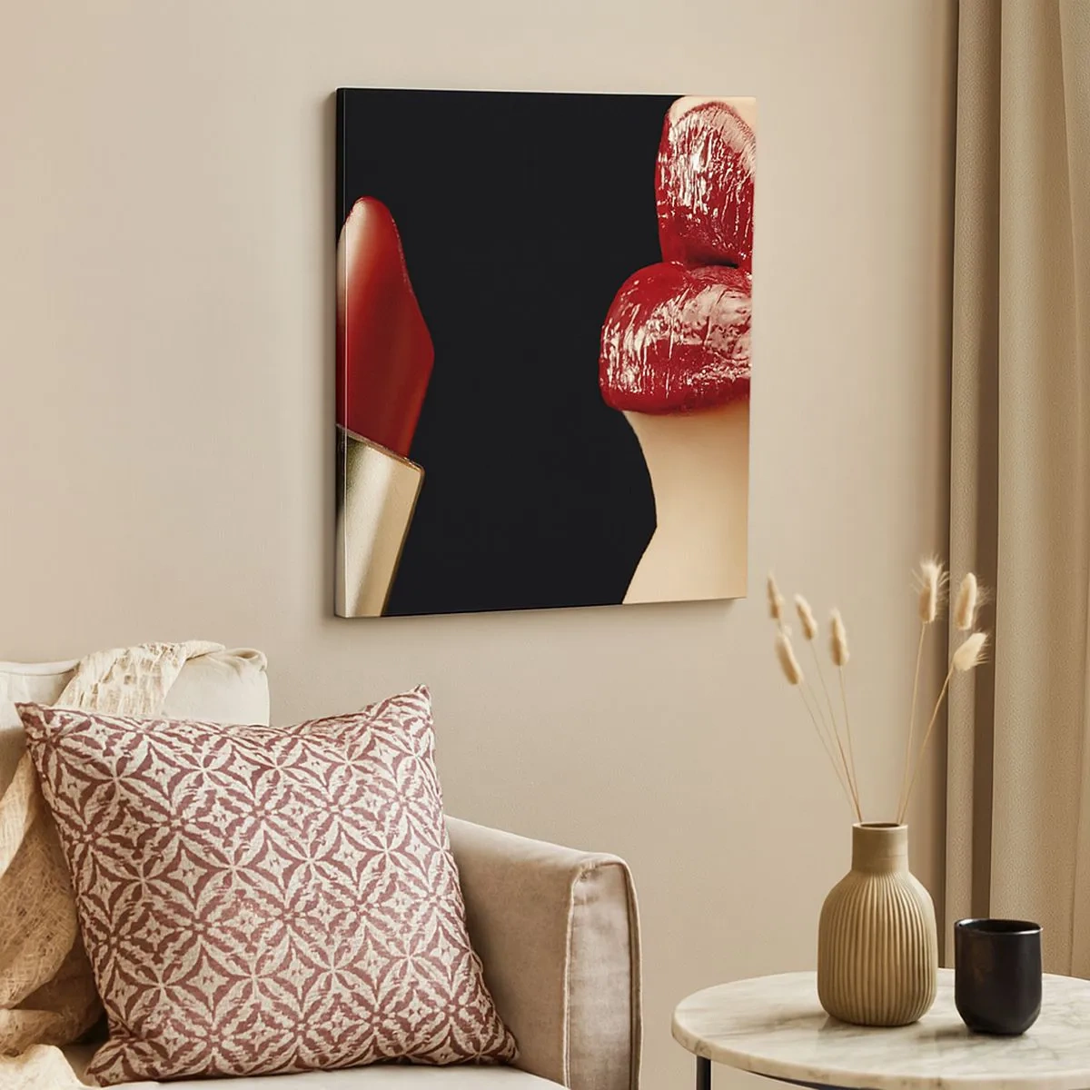 Obraz na plátne - Zmyselnosť a lesk karmínu - 30x30 cm