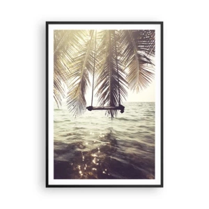 Plagát v čiernom ráme - Hojdať sa ľubovoľne v oblakoch - 70x100 cm