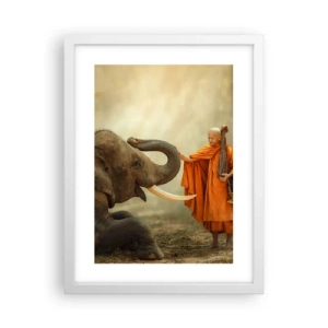 Plagát v bielom ráme - Stretnutie na cestách - 30x40 cm