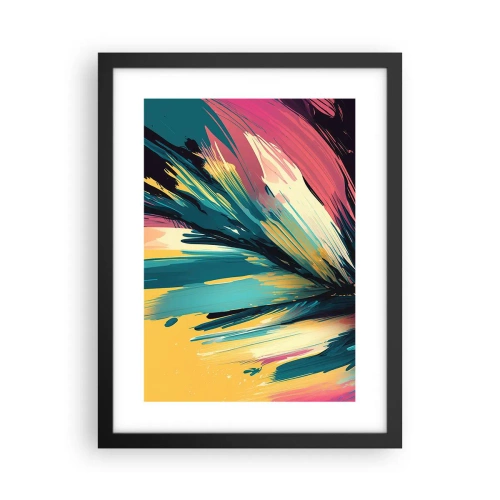 Plagát v čiernom ráme - Kompozícia – explózia radosti - 30x40 cm