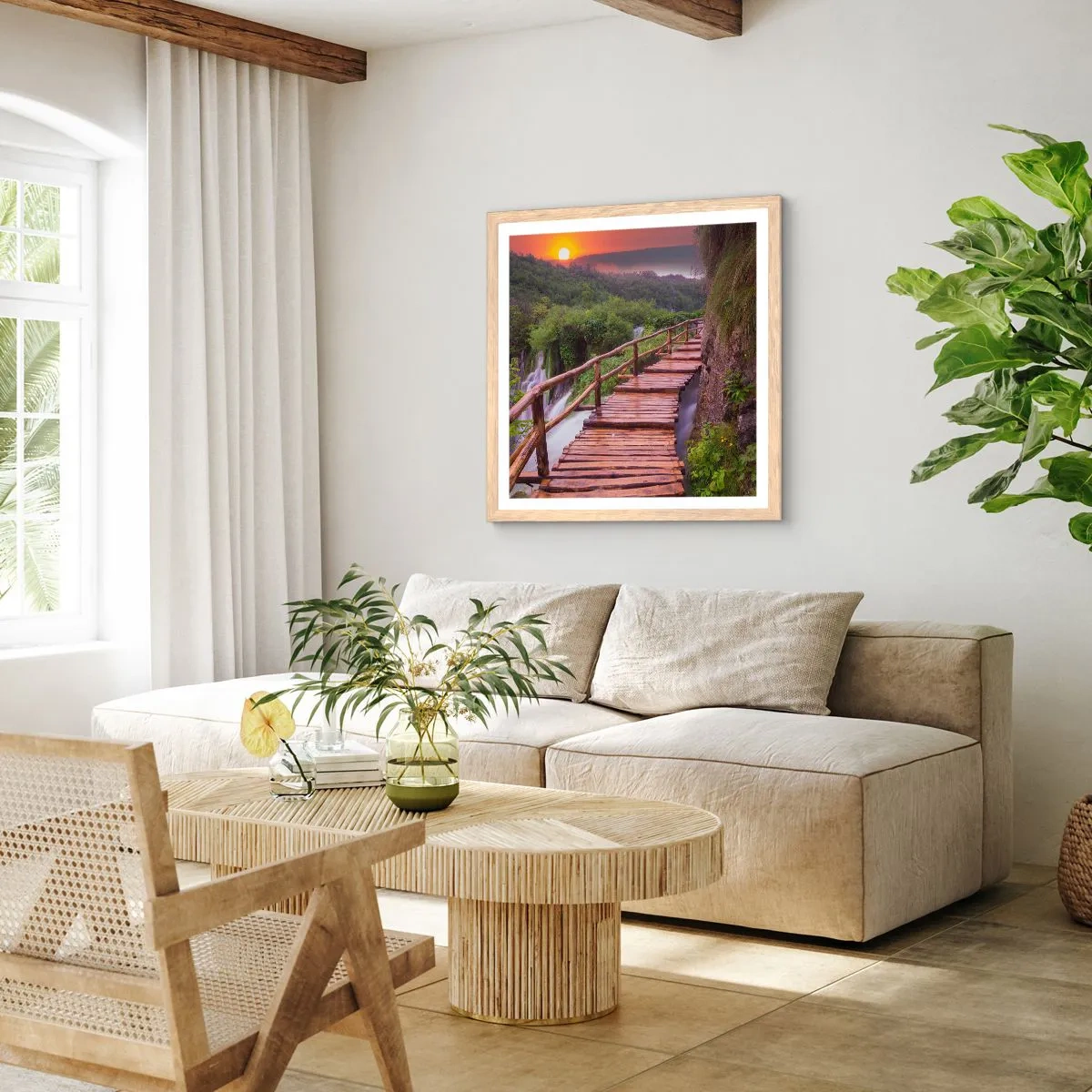 Plagát v ráme zo svetlého duba - Neuveriteľná krása - 30x30 cm