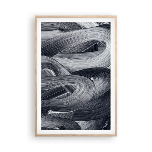 Plagát v ráme zo svetlého duba - Plynulosť reality - 61x91 cm