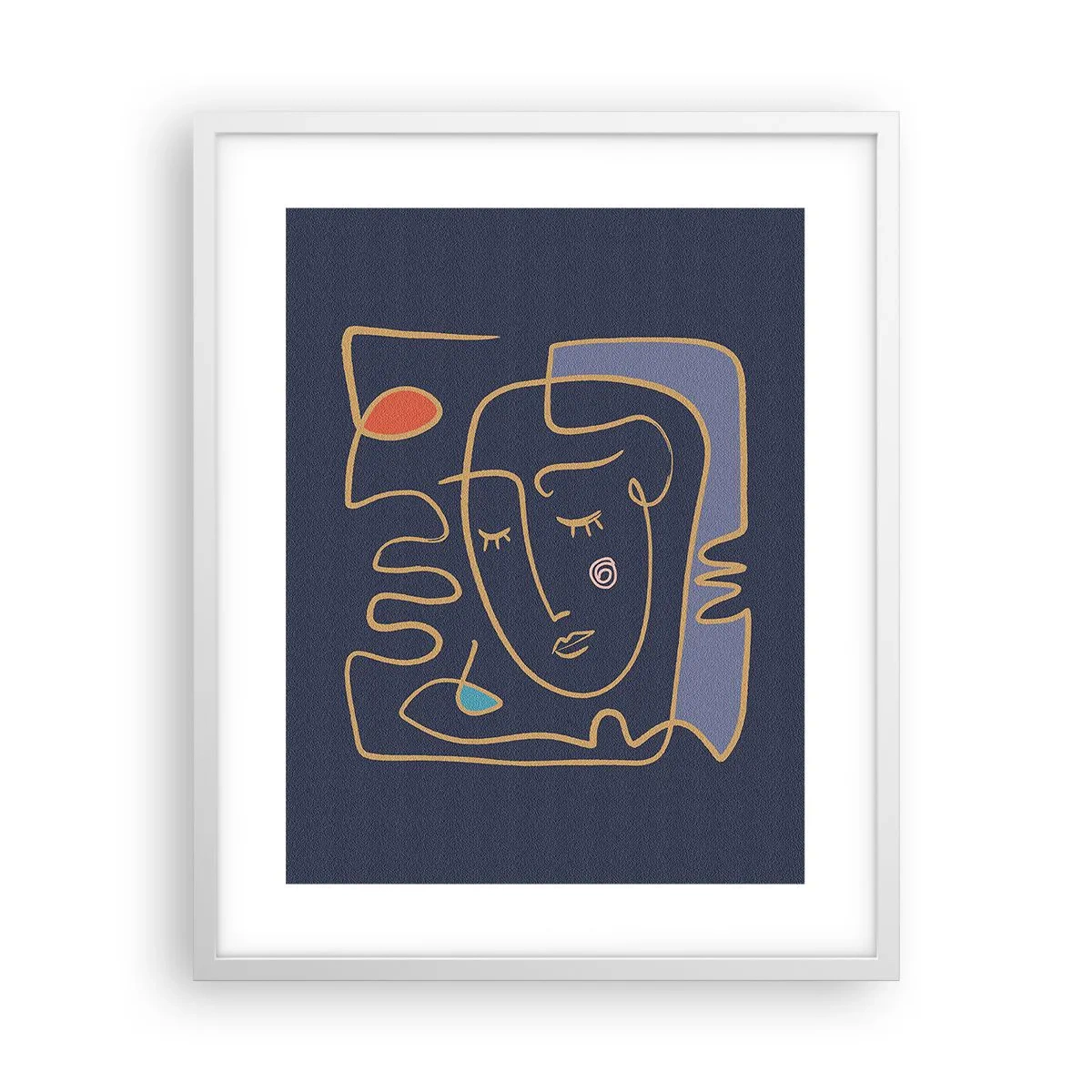 Plagát v bielom ráme - V zádumčivosti - 40x50 cm