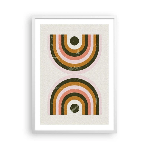 Plagát v bielom ráme - Dvojitá abstrakcia - 50x70 cm