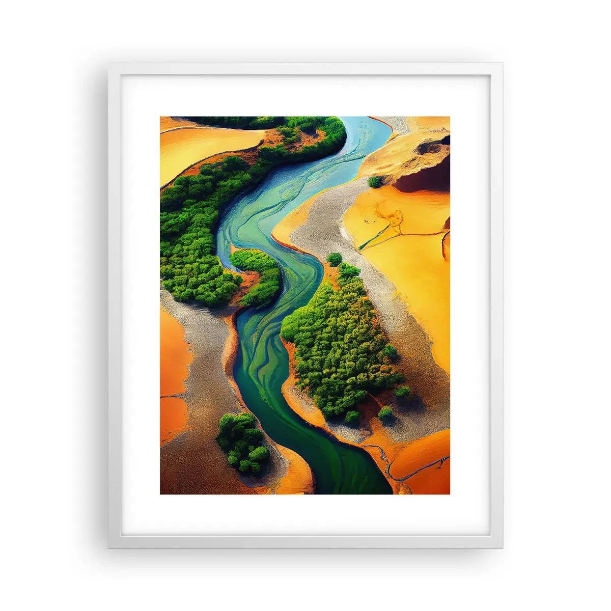 Plagát v bielom ráme - Životodarná rieka - 40x50 cm