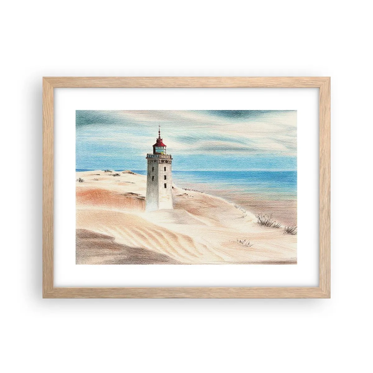 Plagát v ráme zo svetlého duba - Vždy hľadí na more - 40x30 cm