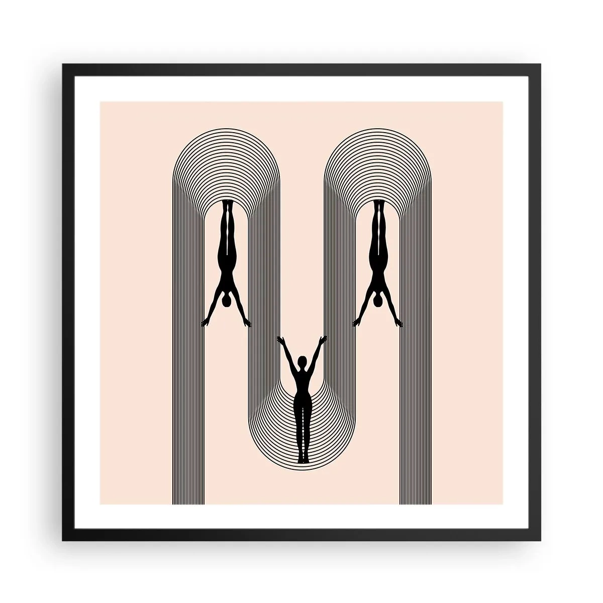 Plagát v čiernom ráme - Hore nohami - 60x60 cm