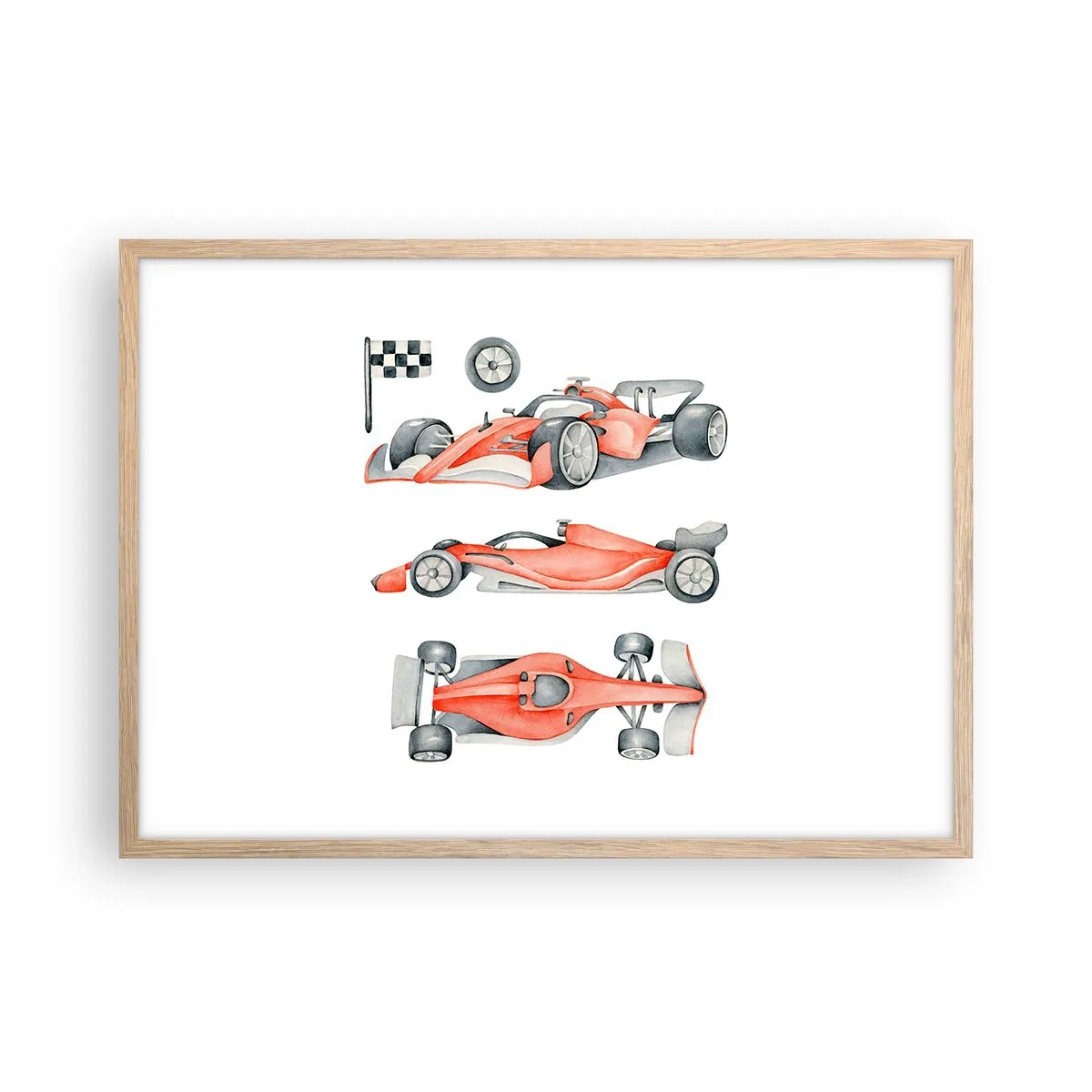 Plagát v ráme zo svetlého duba - Dobehnúť sen - 70x50 cm