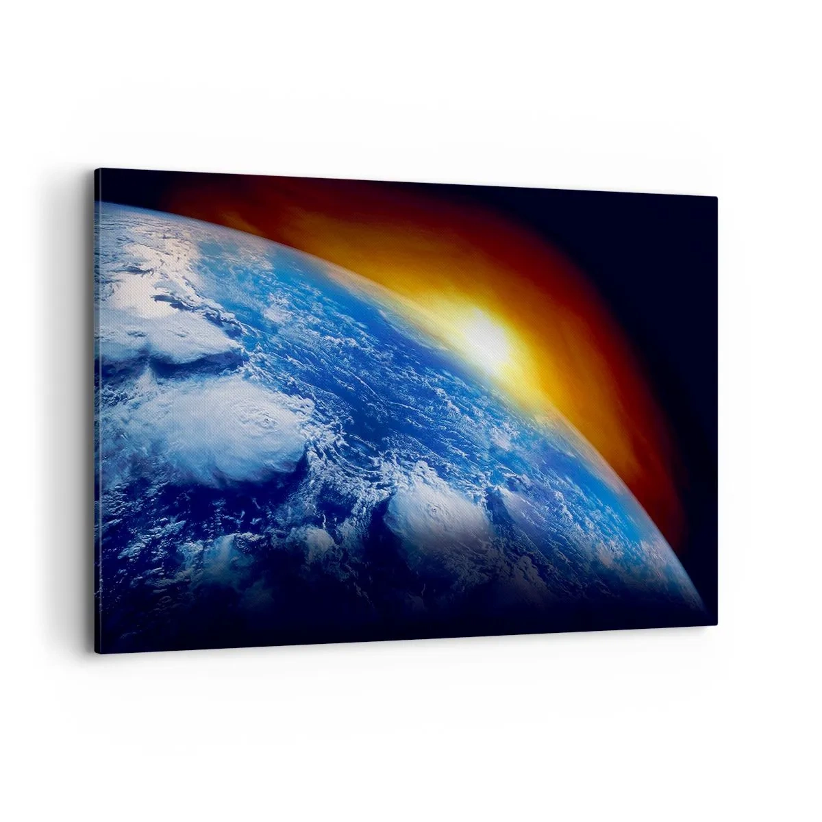 Obraz na plátne - Východ slnka nad modrou planétou - 120x80 cm