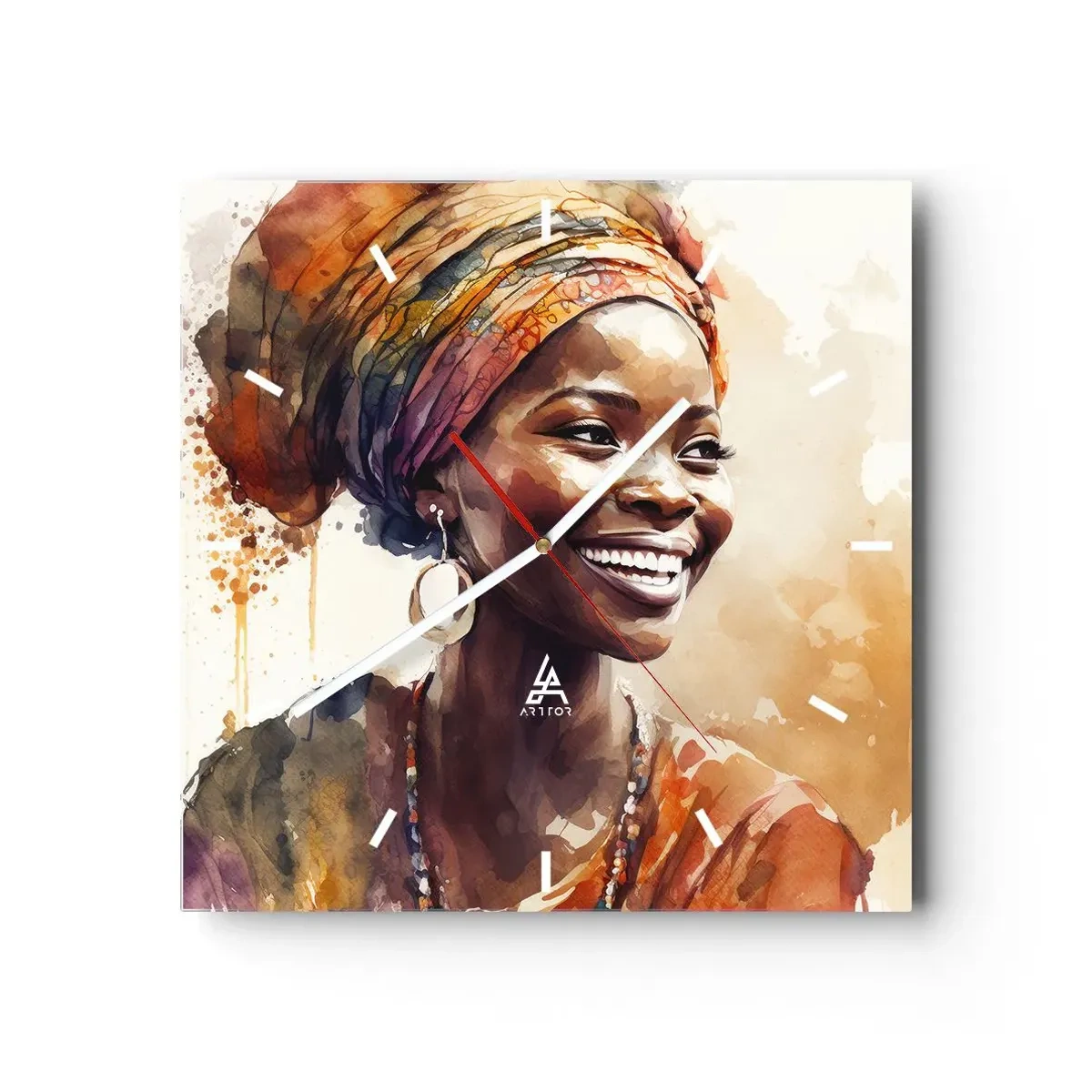 Nástenné hodiny - Africká kráľovná - 30x30 cm