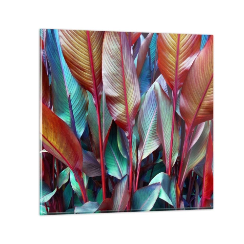 Obraz na skle - Farebná húština - 70x70 cm