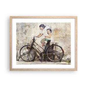 Plagát v ráme zo svetlého duba - Pravda alebo klam? - 50x40 cm