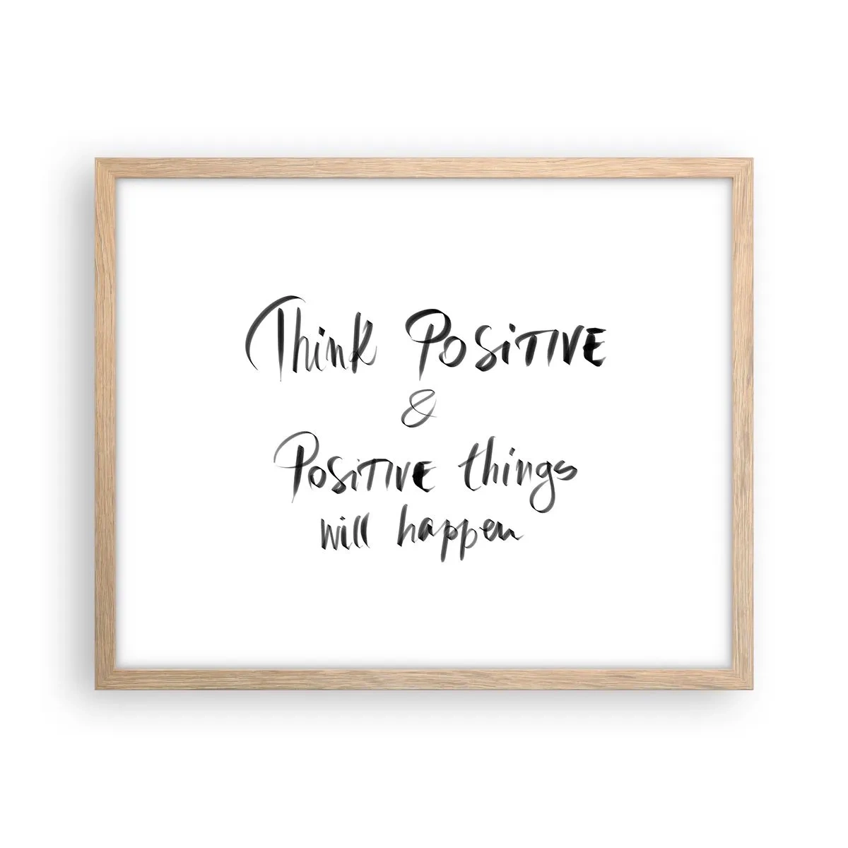 Plagát v ráme zo svetlého duba - Ako žiť? - 50x40 cm