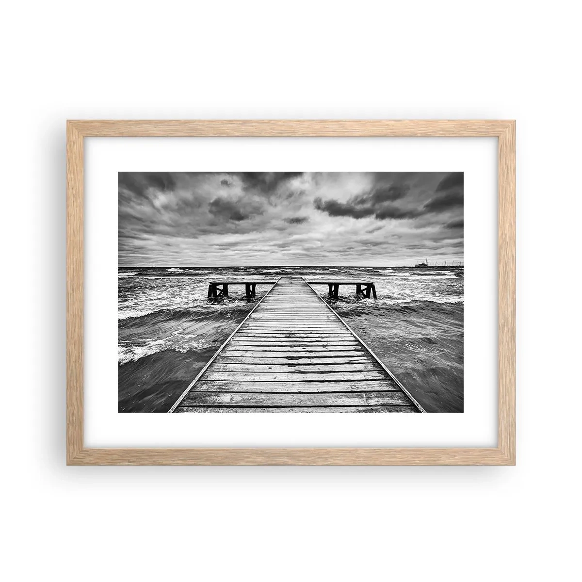 Plagát v ráme zo svetlého duba - Čakám na vietor, čo rozfúka… - 40x30 cm