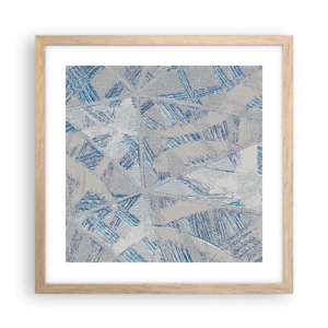 Plagát v ráme zo svetlého duba - V šedo-modrom labyrinte - 40x40 cm