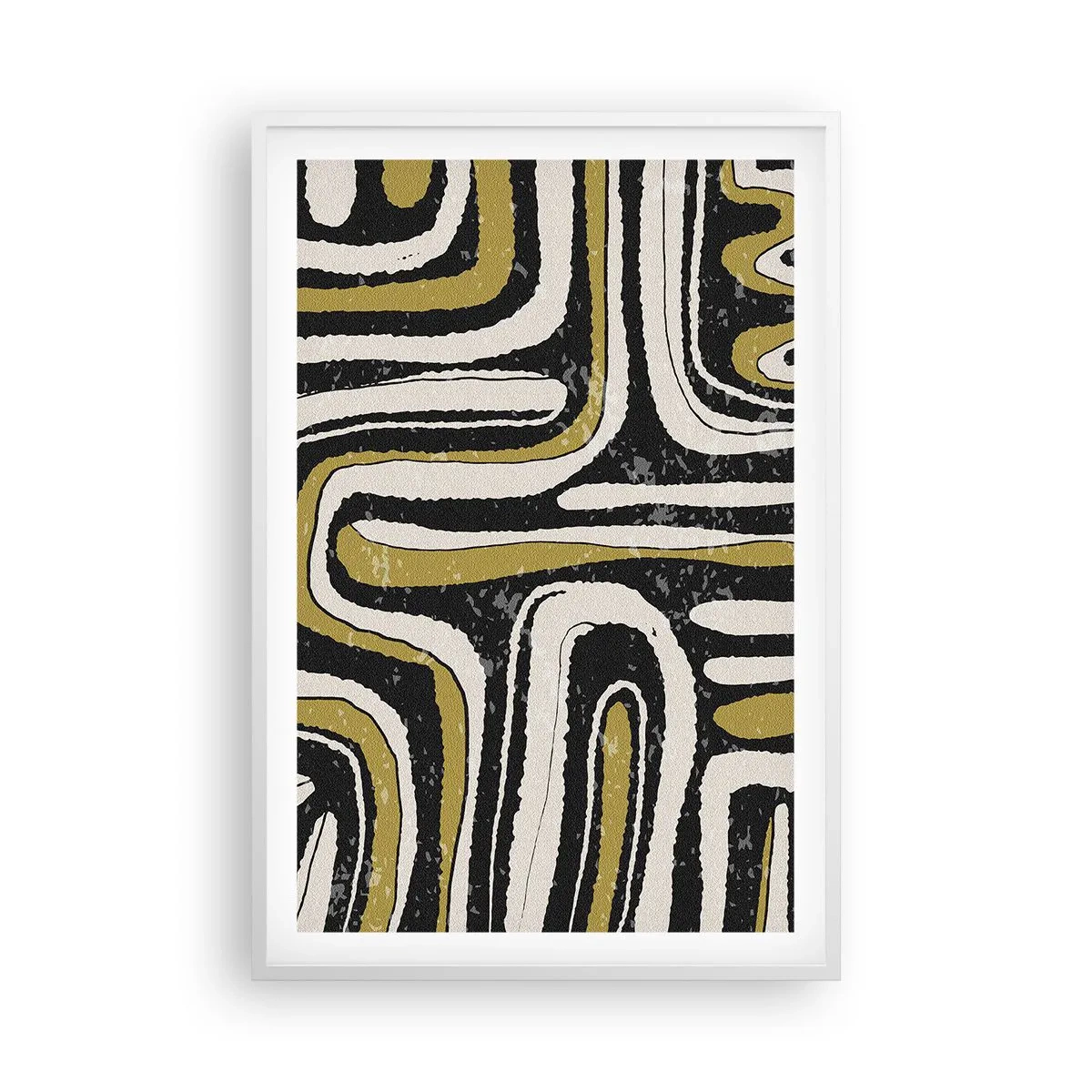 Plagát v bielom ráme - Kompozícia: trakty a uličky - 61x91 cm