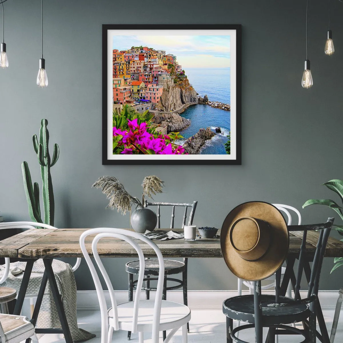 Plagát v čiernom ráme - Usmievavé mesto - 50x50 cm