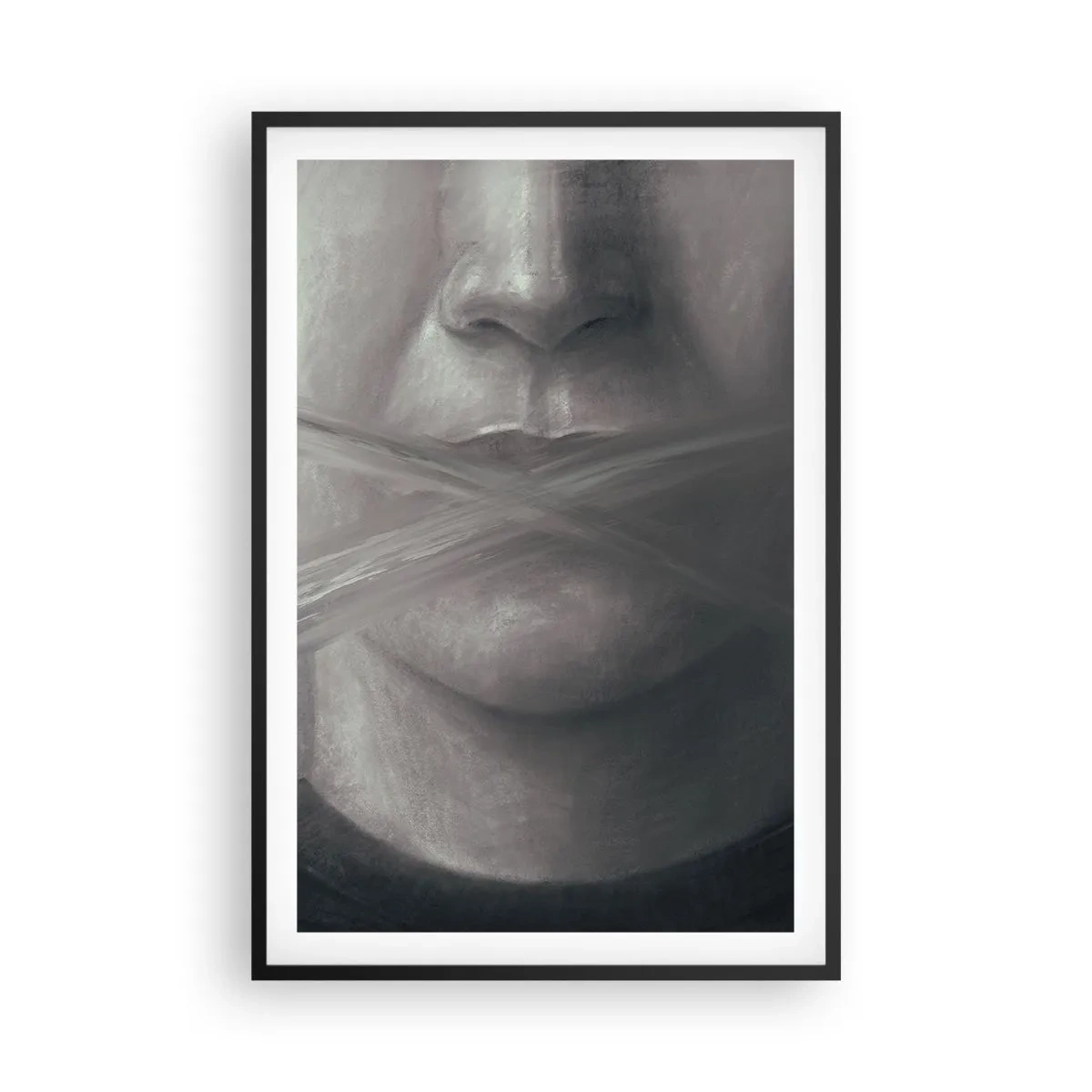 Plagát v čiernom ráme - Ani slovo - 61x91 cm