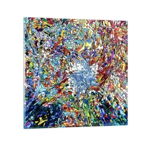 Obraz na skle - Vitráž s kvapkami - 50x50 cm